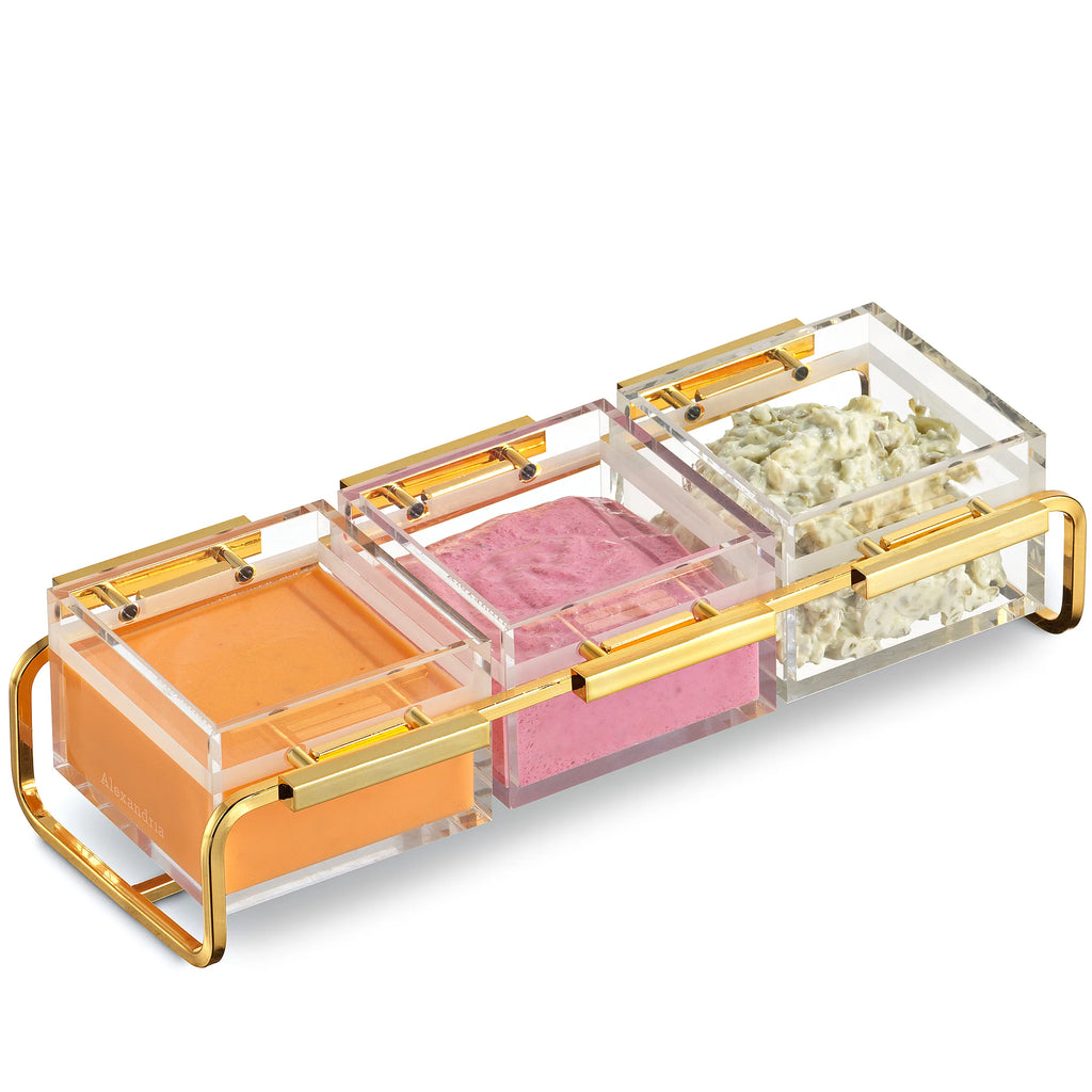 Alexandria Premium Electroplated Gold-Accent Condiment Organizer