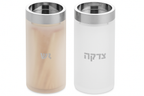 Acrylic Frosted & Silver Tzedaksh & Match Container Set