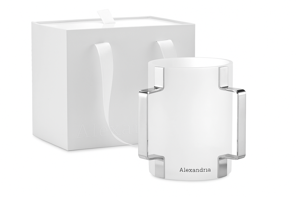 Alexandria Acrylic Wash Cup electroplated Silver Handel