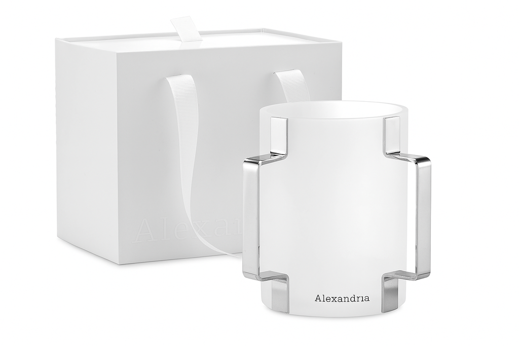 Alexandria Acrylic Wash Cup electroplated Silver Handel