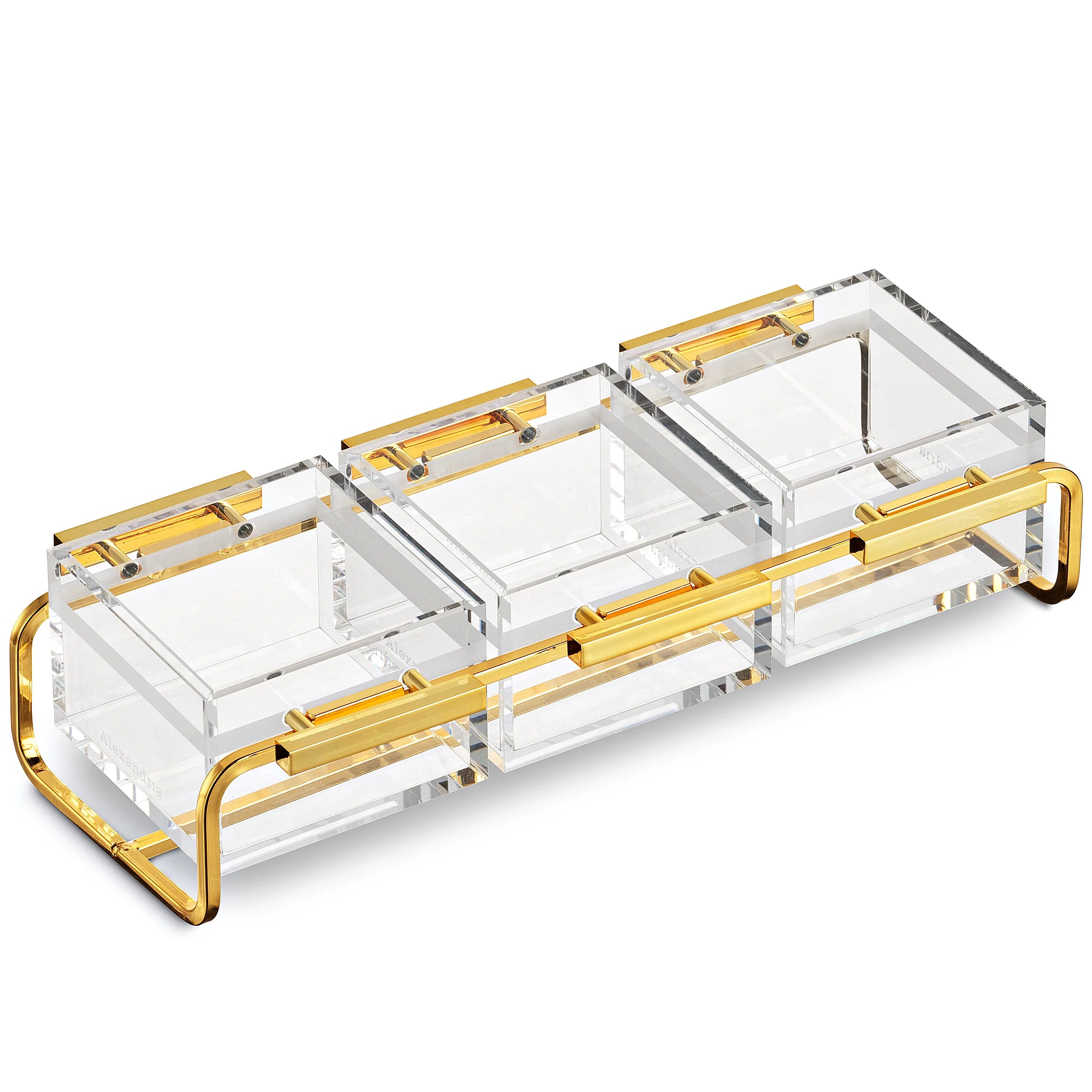 Alexandria Premium Electroplated Gold-Accent Condiment Organizer