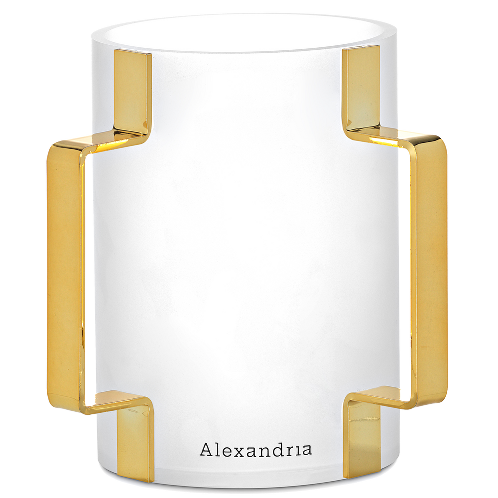 Alexandria Acrylic Wash Cup electroplated gold Handel