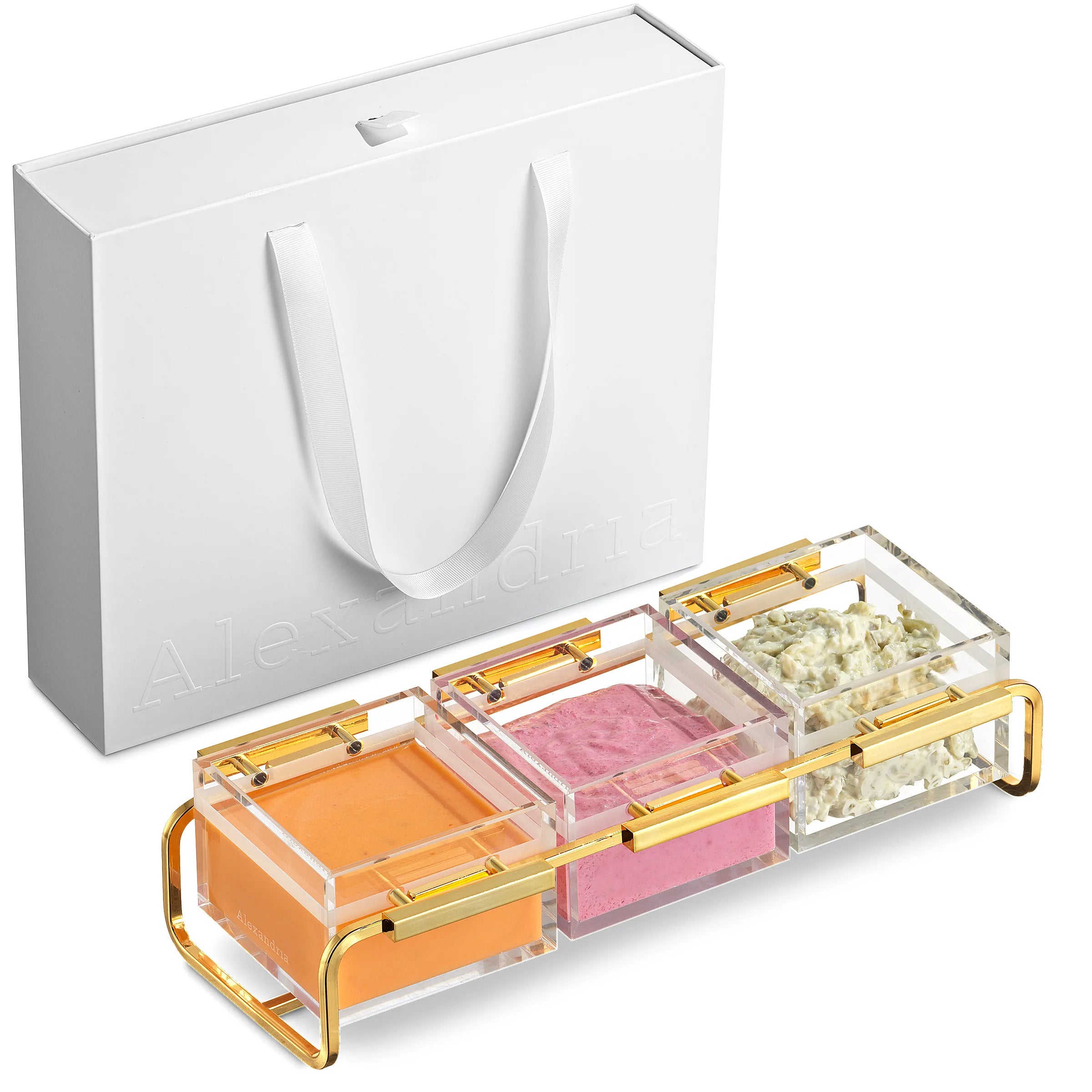 Alexandria Premium Electroplated Gold-Accent Condiment Organizer