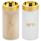 Acrylic Frosted & Gold Tzedaksh & Match Container Set
