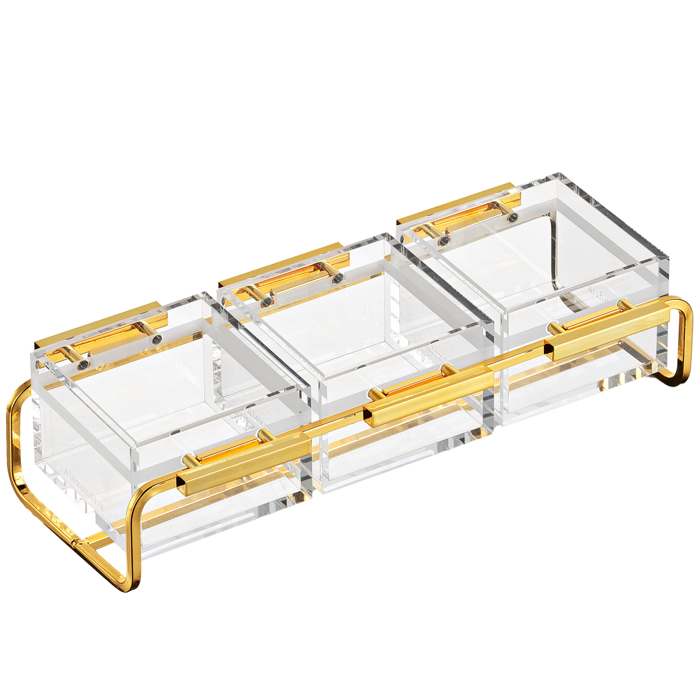 Alexandria Premium Electroplated Gold-Accent Condiment Organizer